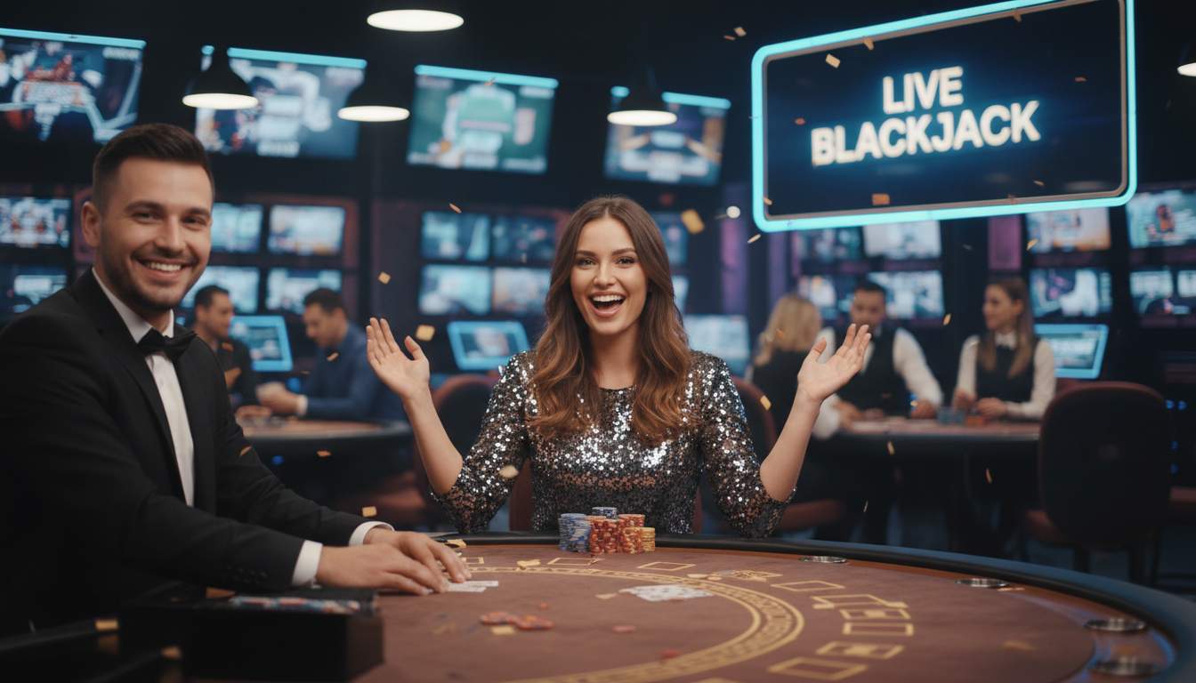Woman playing live casino games